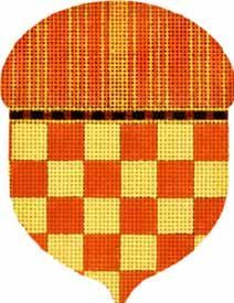 Melissa Shirley Designs Checkerboard Acorn Needlepoint Canvas