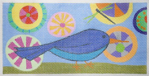 Zecca Blue Bird Needlepoint Canvas