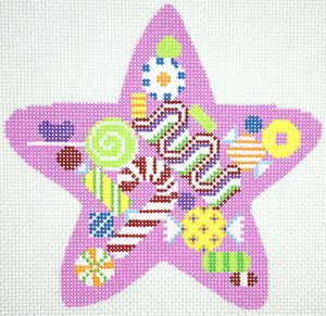 Painted Pony Designs Star Of The Season: Pink W/Candy Needlepoint Canvas