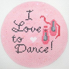 Painted Pony Designs I Love To Dance Round Needlepoint Canvas