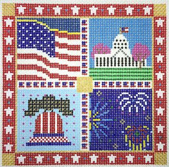 Painted Pony Designs All-American Seasonal Square Needlepoint Canvas