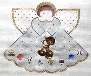 Painted Pony Designs Sports (gray) Angel w/charms Needlepoint Canvas