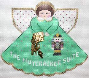 Painted Pony Designs Nutcracker Angel Needlepoint Canvas - Light Emerald