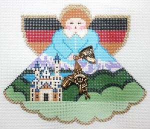 Painted Pony Designs Germany (castle) Travel Angel Needlepoint Canvas