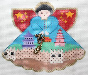 Painted Pony Designs China Travel Angel Needlepoint Canvas