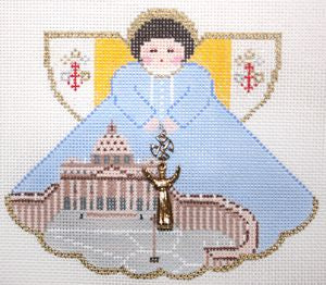 Painted Pony Designs Vatican City Travel Angel Needlepoint Canvas