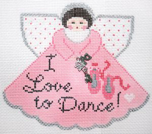 Painted Pony Designs I Love to Dance (pk Ballet) Angel Needlepoint Canvas