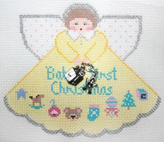 Painted Pony Designs Baby 1st Christmas (yellow) Angel Needlepoint Canvas