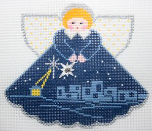 Painted Pony Designs Star of Bethlehem (dk. Blu) Angel Needlepoint Canvas