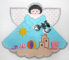 Painted Pony Designs Sandcastles & Seashells Angel w Needlepoint Canvas