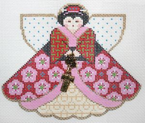 Painted Pony Designs Geisha Girl (red & pink) Angel Needlepoint Canvas
