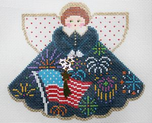 Painted Pony Designs Fireworks (dark blue) Angel w/c Needlepoint Canvas