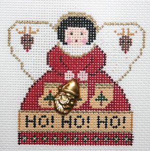 Painted Pony Designs Ho! Ho! Ho! (red) Mini-Angel Needlepoint Canvas