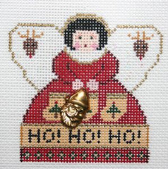 Painted Pony Designs Ho! Ho! Ho! (red) Mini-Angel Needlepoint Canvas