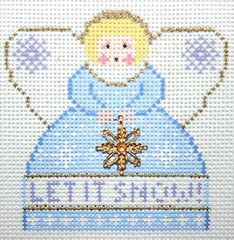 Painted Pony Designs Let It Snow (ice blue) Mini-Angel Needlepoint Canvas