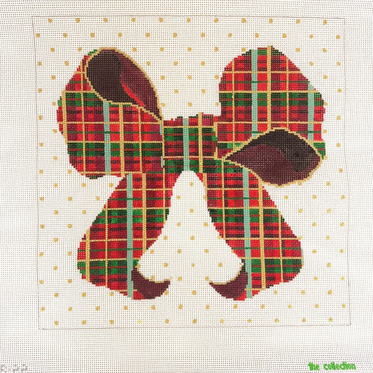 The Collection Designs Plaid Bow Needlepoint Canvas