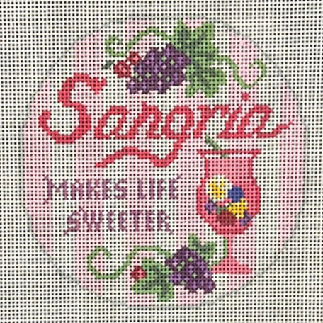 The Gingham Stitchery Kirkland Design Studios Happier Hour Coasters Sangria Needlepoint Canvas