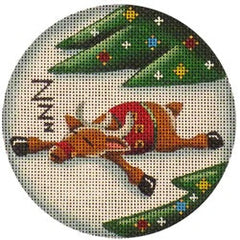 Rebecca Wood Designs Sleepy Reindeer Needlepoint Canvas