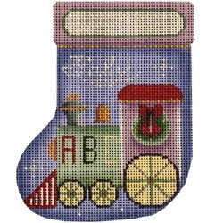 Rebecca Wood Designs Baby Train Mini Stocking Needlepoint Canvas