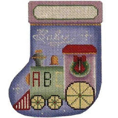 Rebecca Wood Designs Baby Train Mini Stocking Needlepoint Canvas