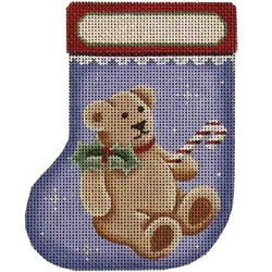 Rebecca Wood Designs Baby Teddy Mini Stocking Needlepoint Canvas