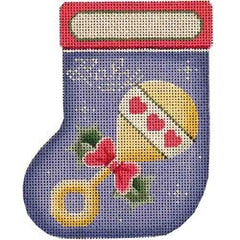Rebecca Wood Designs Baby Rattle Mini Stocking Needlepoint Canvas