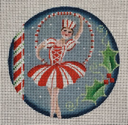 Rebecca Wood Designs Candy Cane Dancer Needlepoint Canvas - 18M
