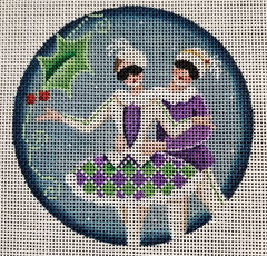Rebecca Wood Designs Harlequin Dancers Needlepoint Canvas - 13M