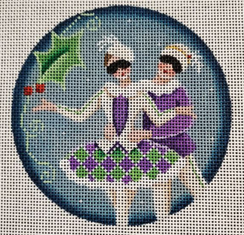 Rebecca Wood Designs Harlequin Dancers Needlepoint Canvas - 18M