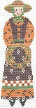 Cooper Oaks Design Garden Lady w/Wreath Needlepoint Canvas