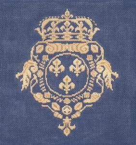 Cooper Oaks Design Crest w/Fleur de Lis B Needlepoint Canvas