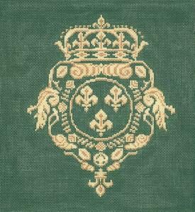 Cooper Oaks Design Crest w/Fleur de Lis G Needlepoint Canvas