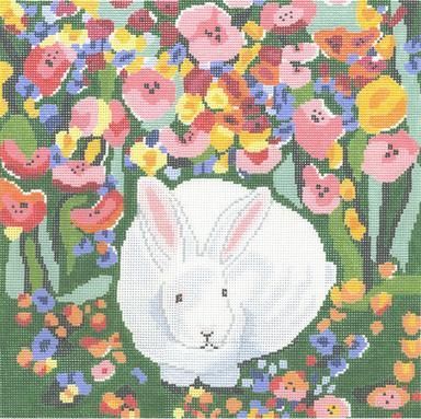 Cooper Oaks Design Garden Bunny SVG 634 Needlepoint Canvas