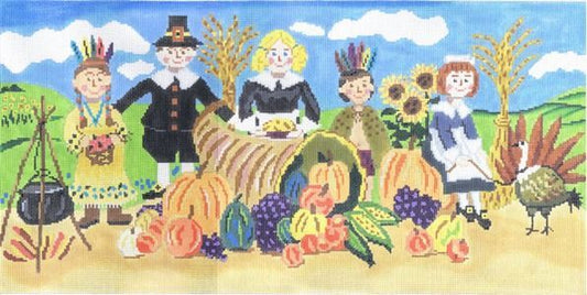 Cooper Oaks Design Happy Thanksgiving MML Needlepoint Canvas