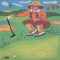 Cooper Oaks Design Putting for Birdie Needlepoint Canvas