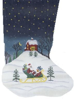 Cooper Oaks Design Sleigh Sock 2036 Needlepoint Canvas