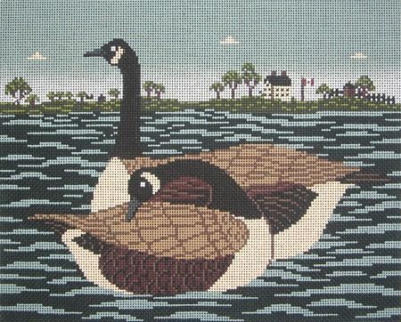 Cooper Oaks Design Cowie Canada Geese Needlepoint Canvas