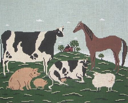 Cooper Oaks Design Friends in Deed Needlepoint Canvas