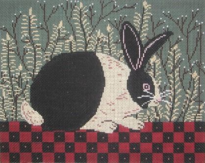 Cooper Oaks Design Checkerboard Bunny Needlepoint Canvas