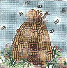 Cooper Oaks Design Bee Skep 145E Needlepoint Canvas