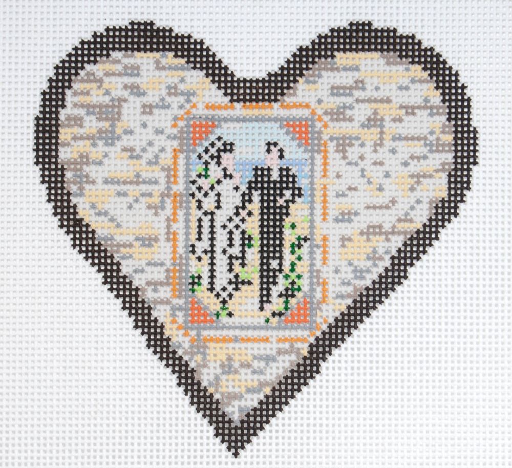 Cooper Oaks Design Wedding Heart Needlepoint Canvas