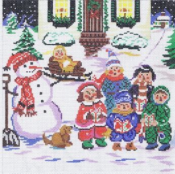 Cooper Oaks Design Winter Kids Needlepoint Canvas