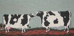 Cooper Oaks Design Kissing Cows Needlepoint Canvas