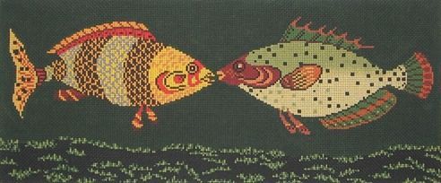 Cooper Oaks Design Kissing Fish 2053 Needlepoint Canvas