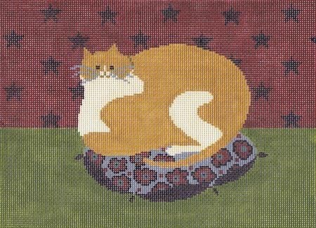 Cooper Oaks Design Orange Cat WK Needlepoint Canvas