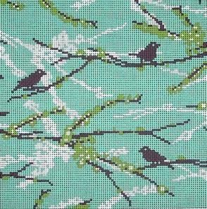Cooper Oaks Design Sparrows-Lilac Needlepoint Canvas