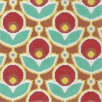 Cooper Oaks Design Primrose- Poppy Needlepoint Canvas