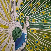 Barbara Russell Peacock III Needlepoint Canvas