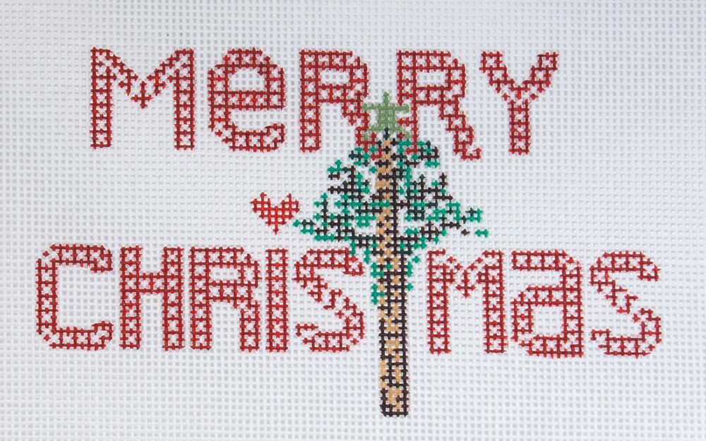 Cooper Oaks Design Merry Christmas Ornament Needlepoint Canvas