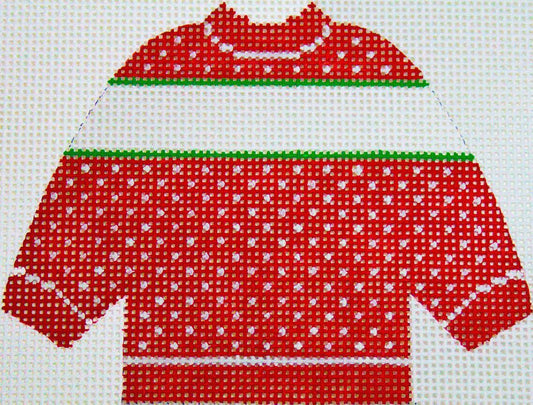 KCN Designers Red Name Space Pullover Needlepoint Canvas